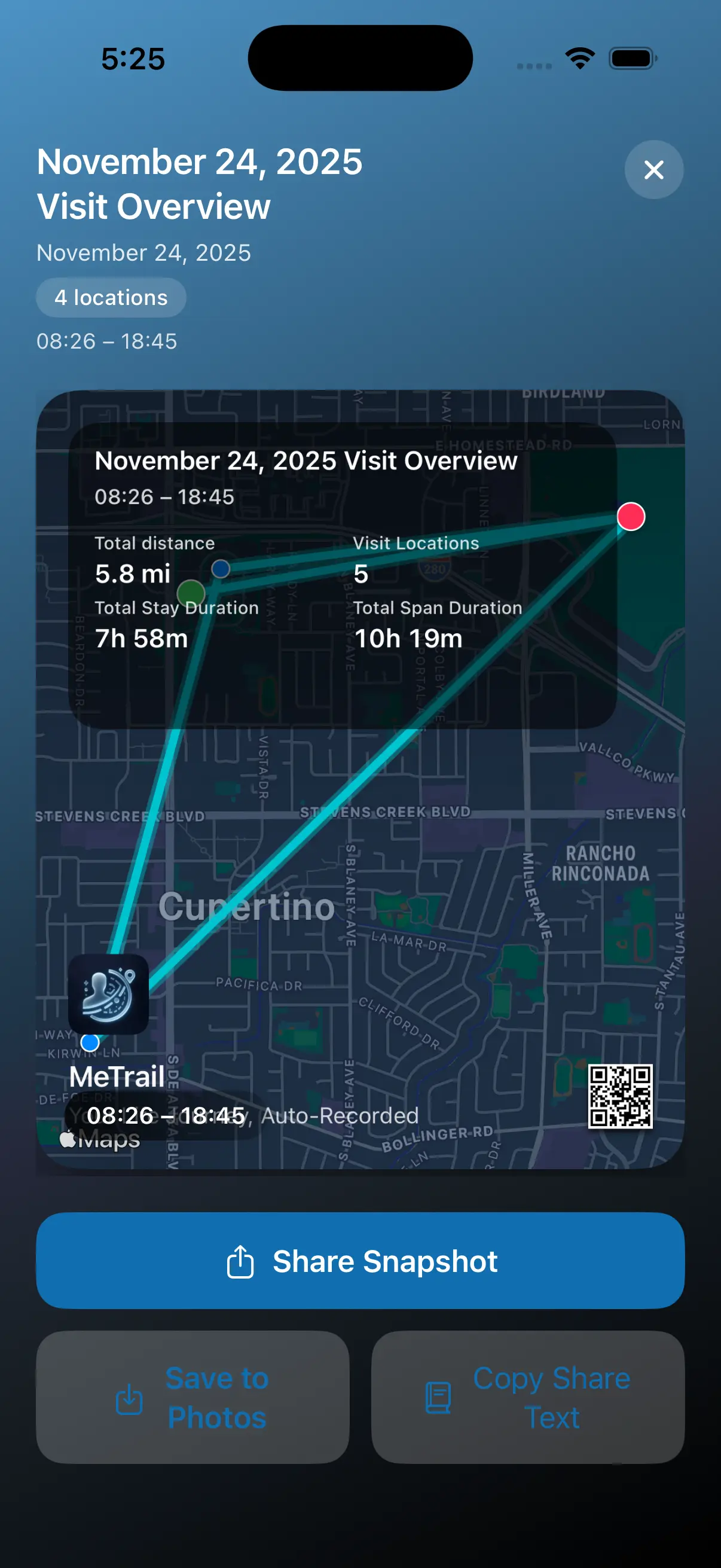 Journey sharing screenshot